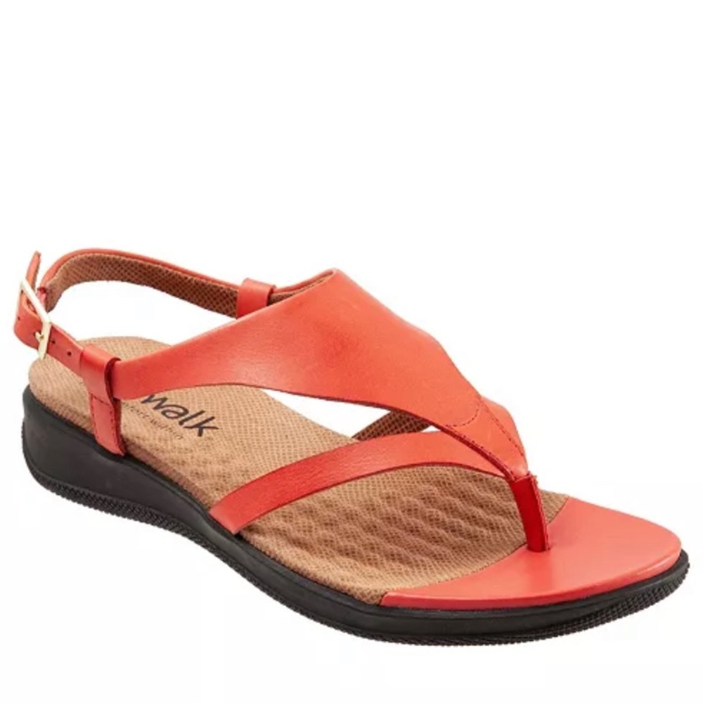 RED COMFORTABLE SLING BACK SANDALS EXTRA WIDE